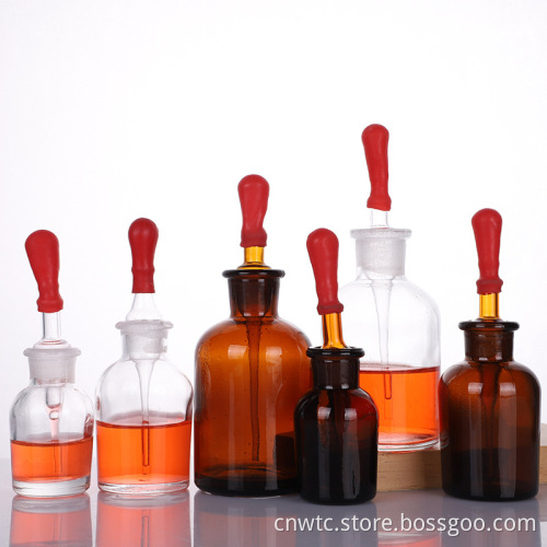30ml, 60ml, and 125ml Laboratory Glassware: Clear and Amber Glass Dropper Bottles and Reagent Containers